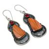 Mookaite, Garnet Handmade 925 Sterling Silver Gift Earring 2.48" S3b06