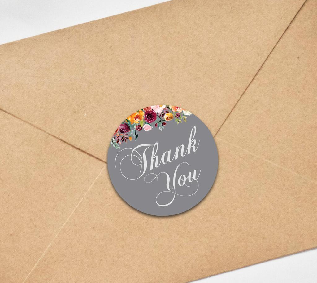 Дорогой сувенир 45 шт. фуксия розовый круглый цветочный спасибо наклейки DIY конверт уплотнения-1,6