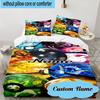 Custom Name 3PCS Pika Ball Collection Bedding Set, Including 1pc Duvet Cover And 2pcs Pillowcases, Suitable for dorms and bedrooms Gift