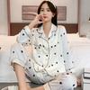 New Pajamas Women's Summer Thin Section of Ice Silk Long-Sleeved Senior Sense of Simulation Silk Home Wear Suit