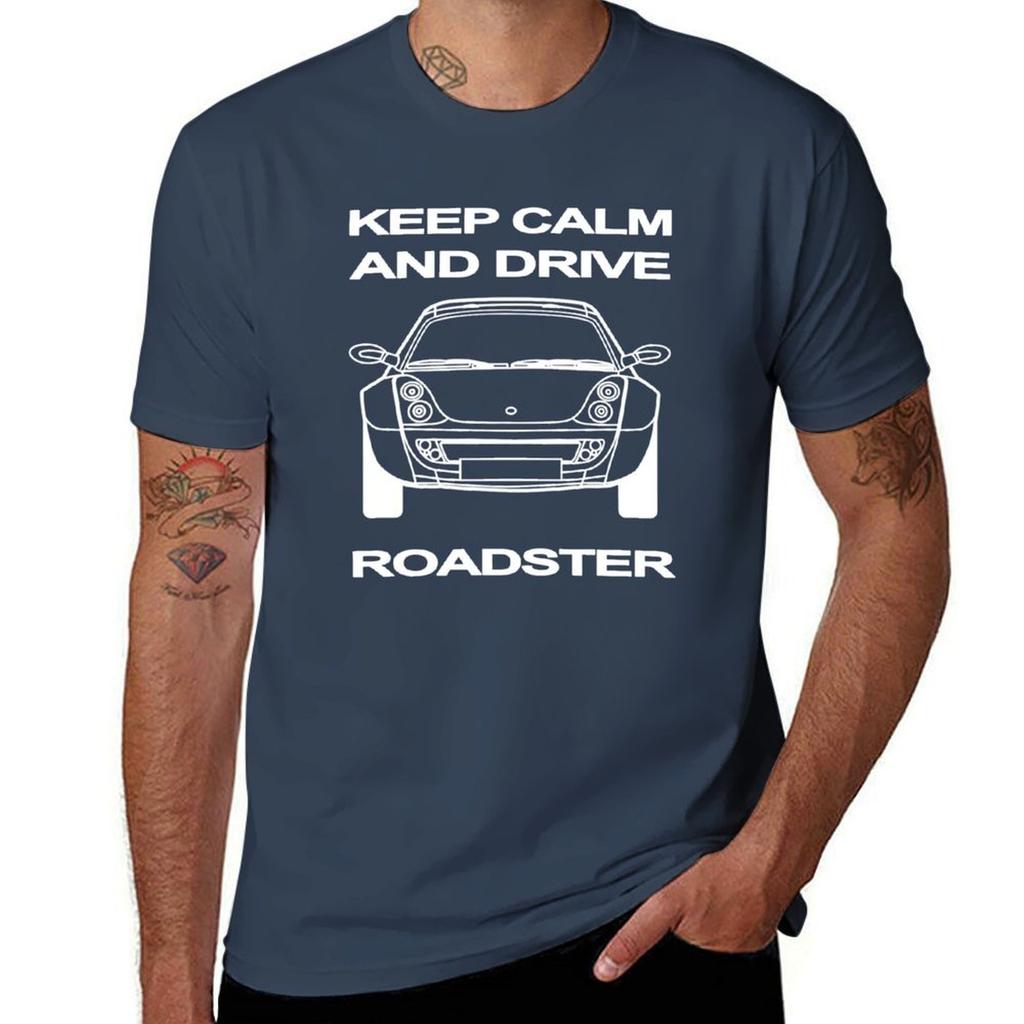 Keep Calm and Drive Smart Roadster White Edition T-Shirt Street Art Print Tee Shirt
