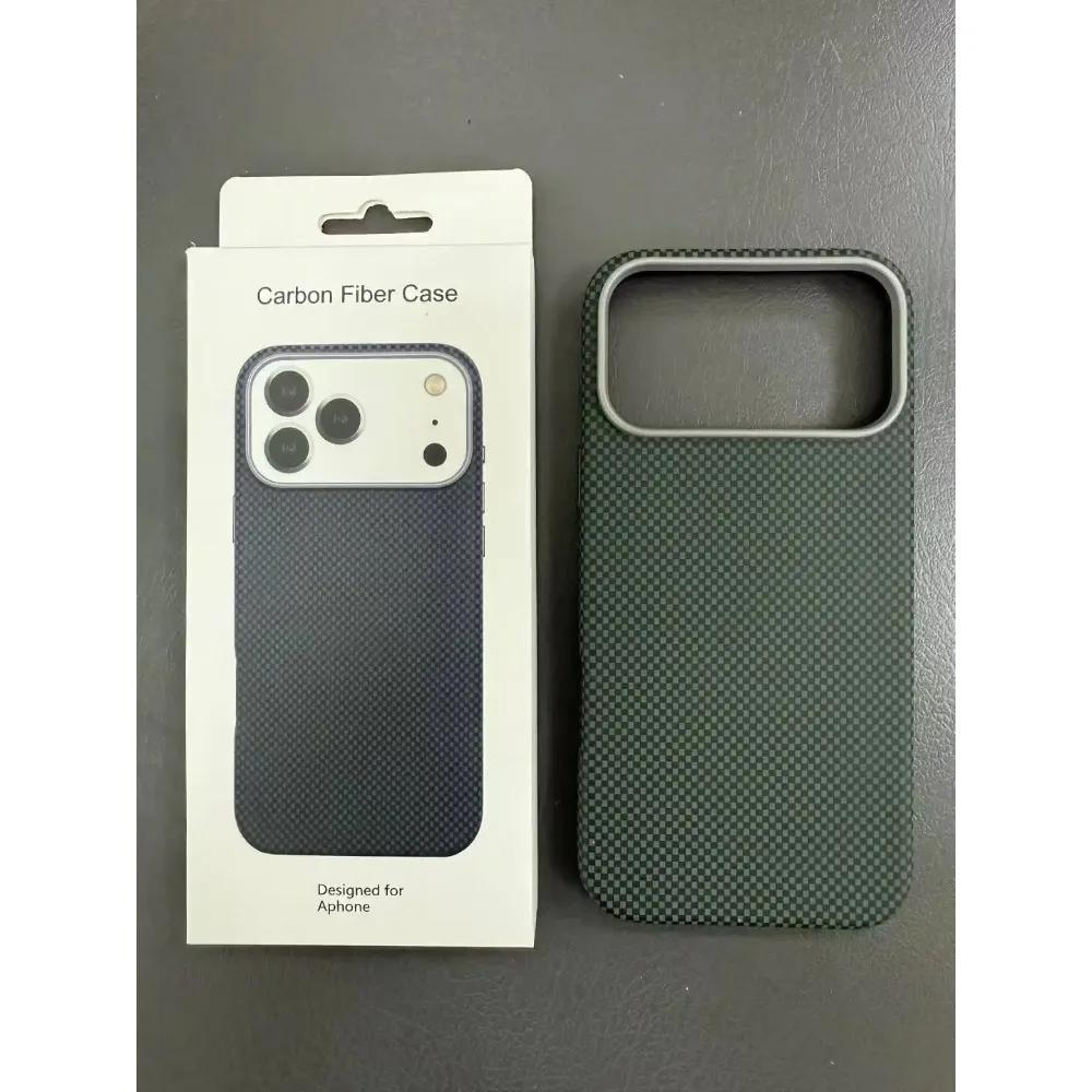 Официальный чехол с текстурой кевларового углеволокна с коробкой для IPhone17 Pro Max 17 Pro 17 Air 17 с крышкой для беспроводной зарядки Magsafe