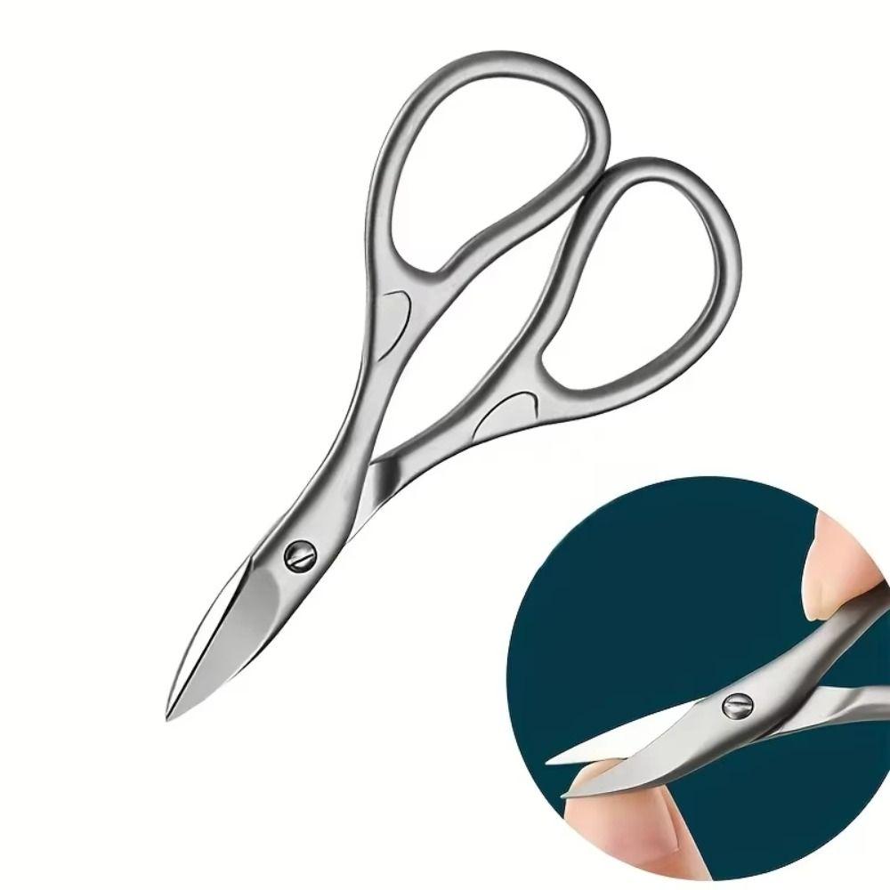 Curved Blade Manicure Scissors Stainless Steel Nail Cutter Portable Toenail Nippers Eyelashes