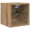 Wall Mounted TV Units Set of 6 Artisan Oak Wood Composite