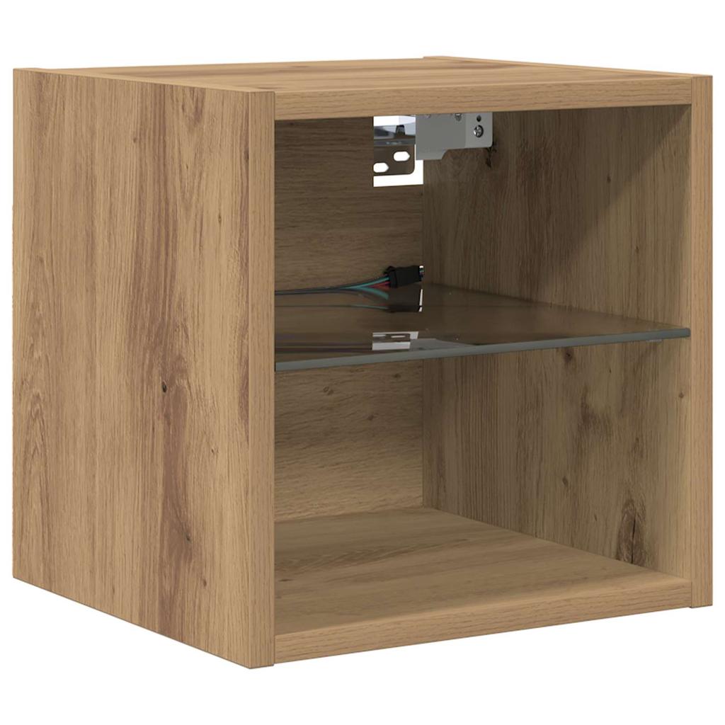 Wall Mounted TV Units Set of 6 Artisan Oak Wood Composite