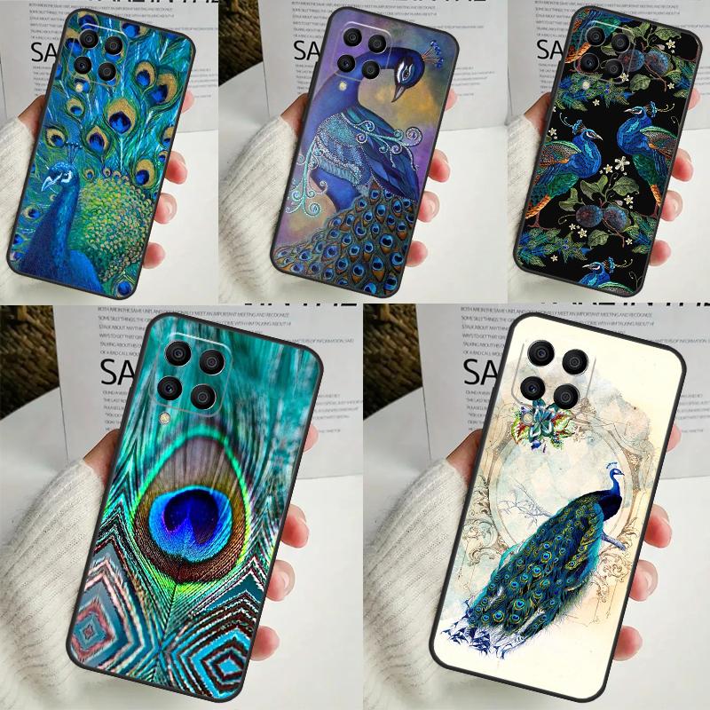 Bird Peacock Feather For Samsung Galaxy M21 M51 M12 M32 M52 M13 M23 M33 M53 M34 M54 M30s M31s M15 M55 M20 Case