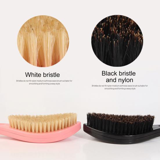 Men Beard Brush with Ergonomic Handle Nylon Boar Bristle Curved Wave Beard Straightener Brush Home Salon Men Mustache Grooming Styling Tools
