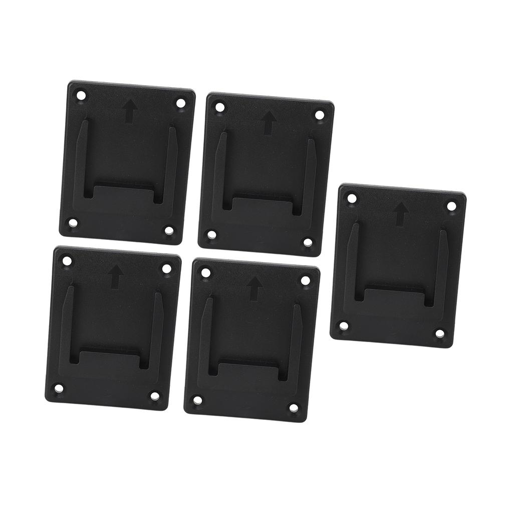 5 Set Tool Holder Dock Mount Black ABS Power Tool Hanger for 14.4V 18V Lithium Battery Tools