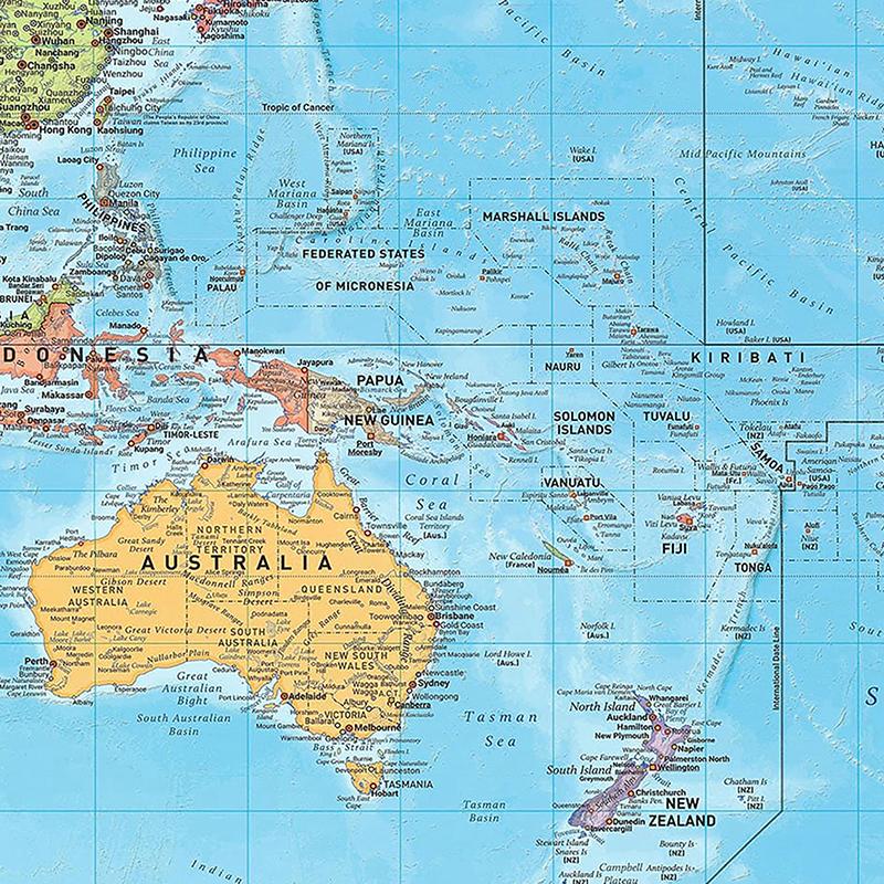 Политическая карта мира с национальным флагом, плакат, холст, картина, настенная живопись, украшение для гостиной, дома