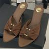 Летний уличный стиль босоножки с открытым носком на тонком каблуке женские шлепанцы модные туфли для стриптиза вечеринки слайды zapatos de mujer 6 см 9 см