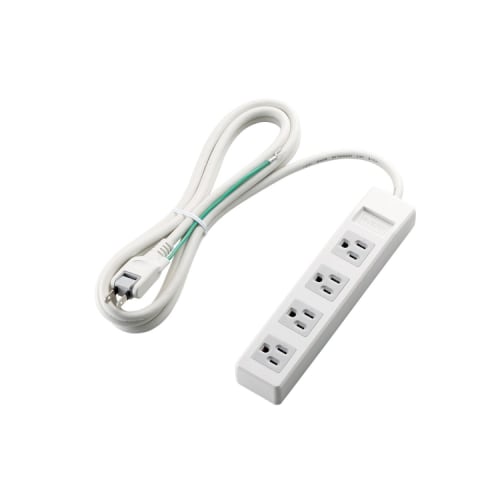 ELECOM Power Tap 3 Pin 4 Ports 2.5m White T-T1A-3425WH