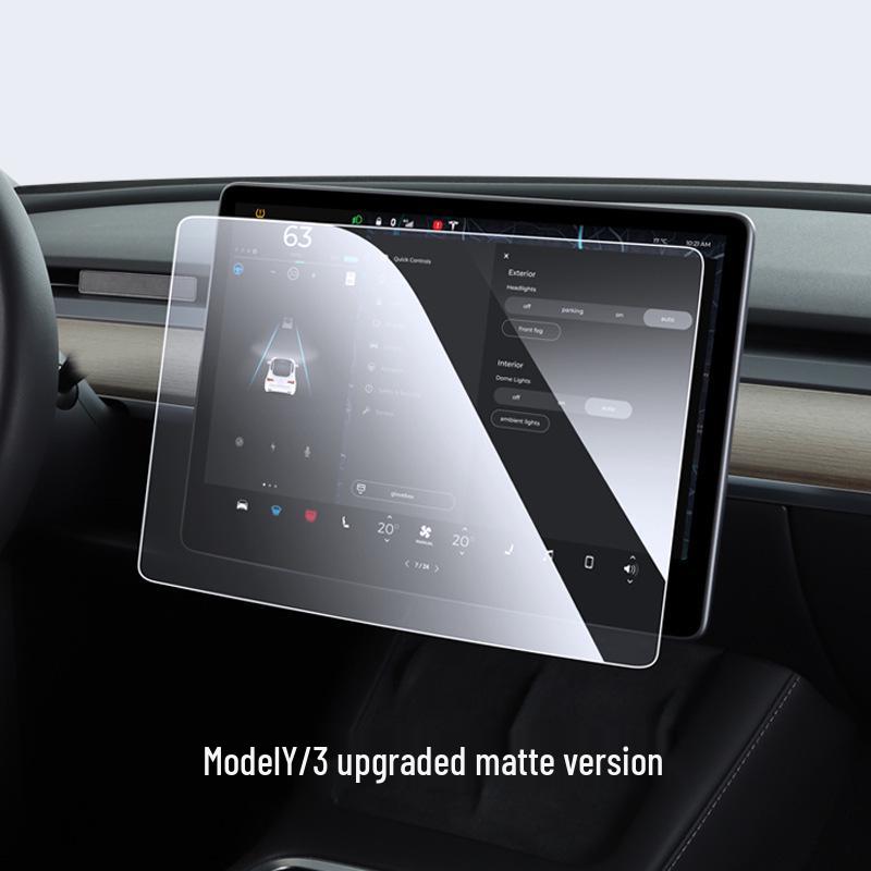 Комплект защиты экрана и консоли для Tesla Model 3/Y Yoke: Закаленное стекло и HD-пленка