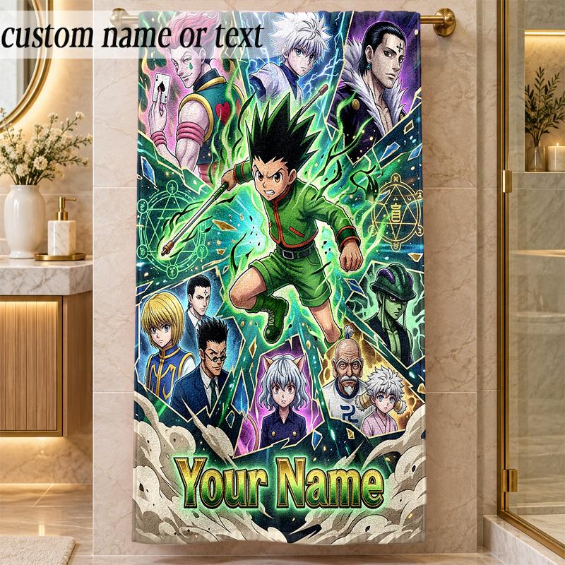 Beach TowelHunter × Hunter Custom Name Text Personalized Soft Towel for Beach Pool Indoor Home Decor Gift