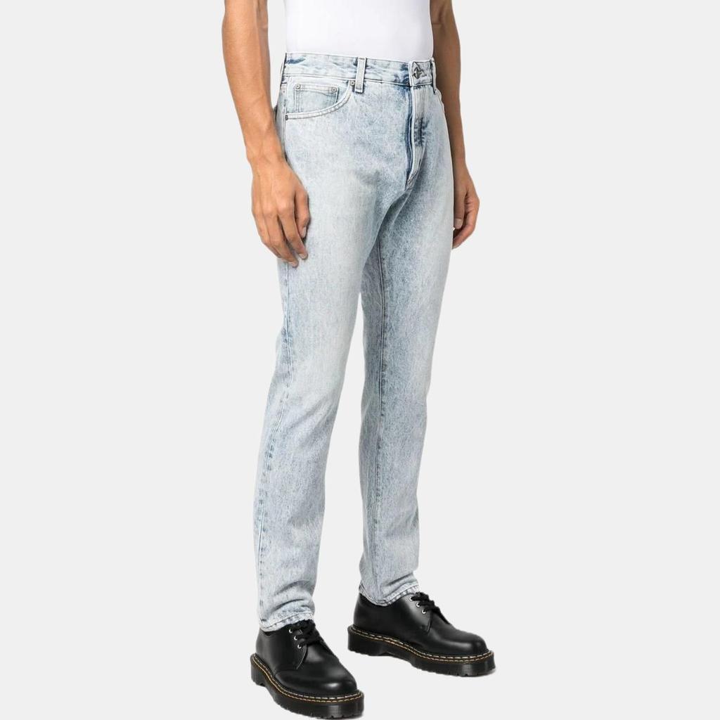 Palm Angels curved-logo print jeans Men's PMYA012C99DEN0024001
