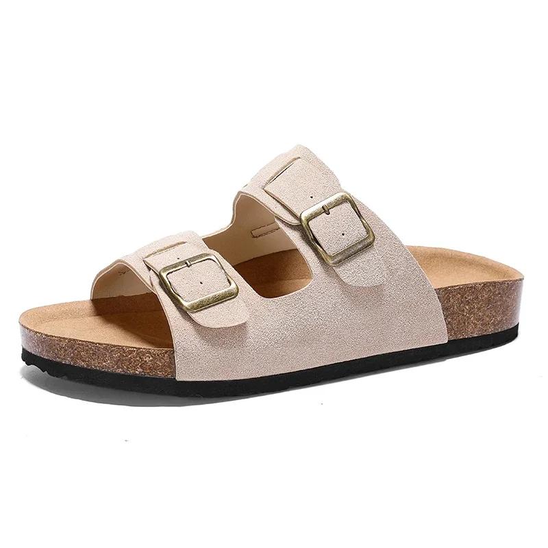 Мужские кожаные сандалии для мужчин, пляжные сандалии, мужские удобные тапочки, оригинальные брендовые туфли, летняя мужская обувь 2025 года, дизайнерская мужская обувь