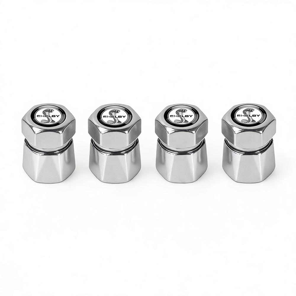 AJR1 4Pcs Car Metal Wheel Tyre Valve Caps Stem Covers For Ford Focus Kuga Mondeo Ranger Fiesta Mustang ST Shelby Fusion Edge Escape