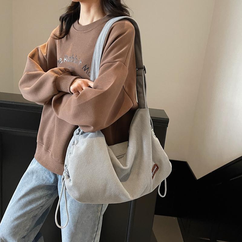 Corduroy Tote Bag Women's Large Capacity Crossbody Bag Shoulder Bag Underarm Bag