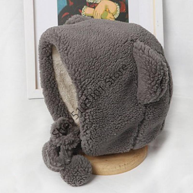 Зимняя шапка-бини X6HE для женщин, теплая, утолщенная, плюшевая шапка из искусственного флиса, с медвежьими ушками, для улицы, шапка-череп, с ушками, шапка-ушанка