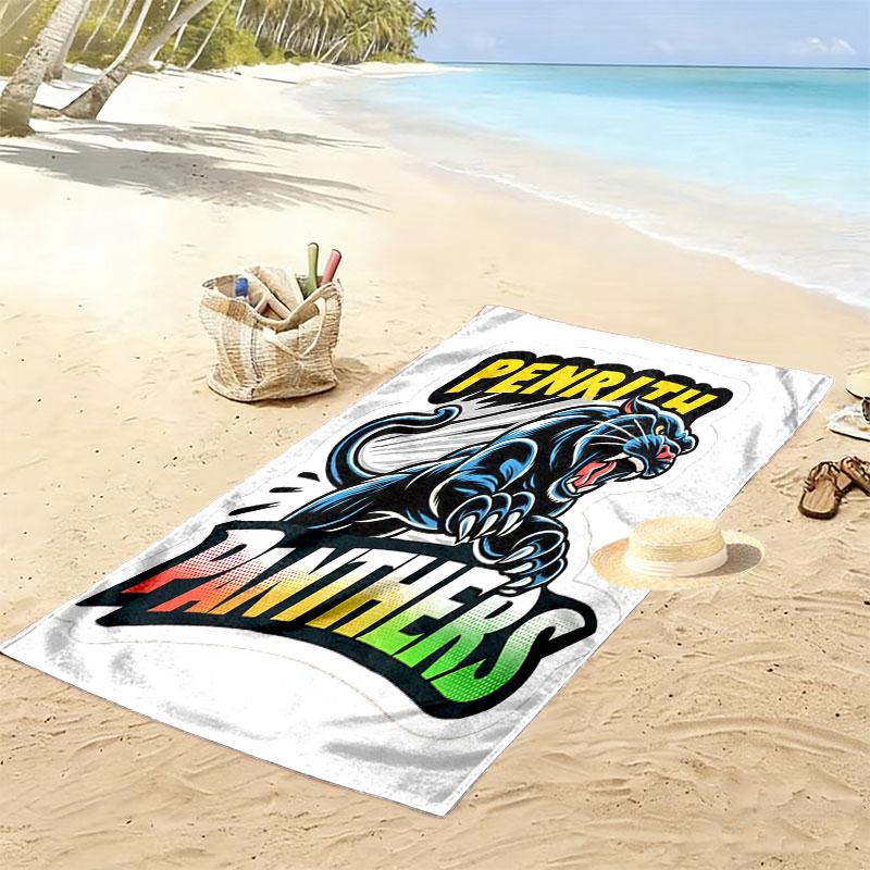 Penrith Panthers Power Print Beach Towel, Large Soft Quick Dry Towel for Beach Camping Swimming