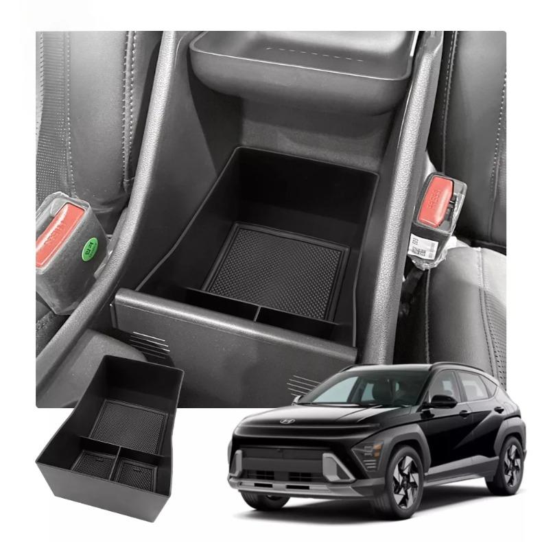 For Kona Hybrid Phev SX2 2024 2025 Center Console Organizer Armrest Storage Box Container Tray Car Interior Accessories