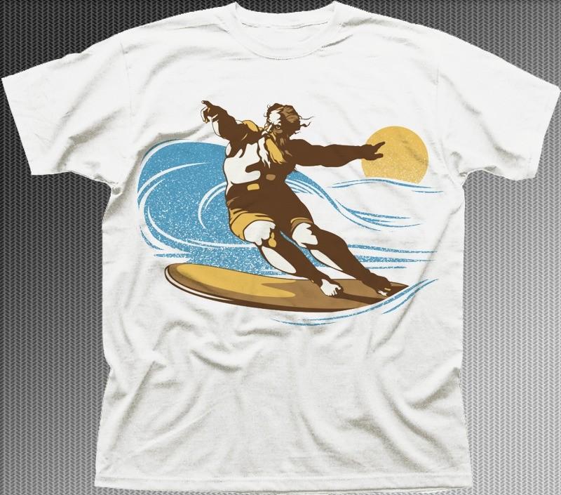 8TH DAY GOD SURFED SURFING WAVE SUMMER white t-shirt OZ9620
