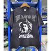 Vintage Washed Cotton Long Sleeve Tee With Bold Letter Print Loose Fit Crewneck Men