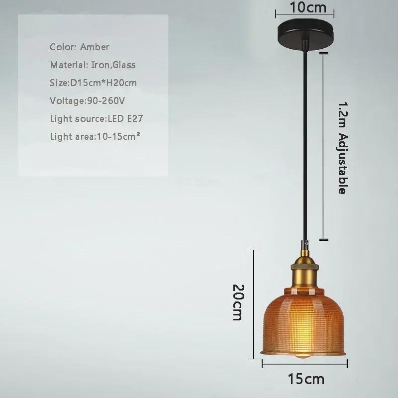 Винтажный потолочный подвесной светильник, ретро-люстра из стекла, украшение для дома, спальни, столовой, бара, деревенский интерьерный светильник