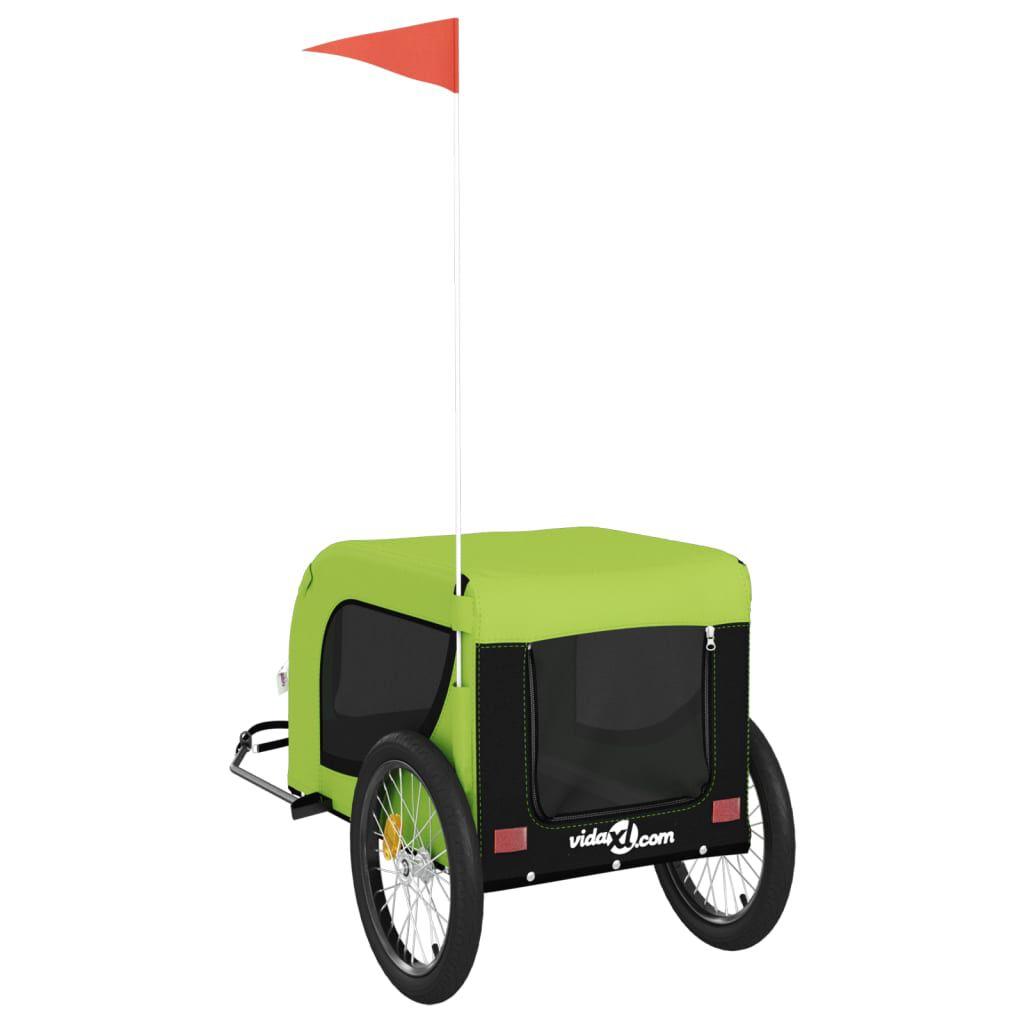 vidaXL Pet Bike Trailer Green and Black