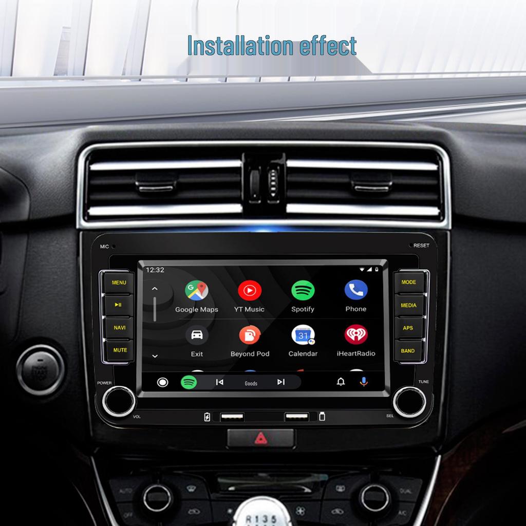 7-дюймовый MP5 плеер для автомобиля с двойным чипом, Bluetooth, Android Auto, беспроводным CarPlay и GPS-навигацией