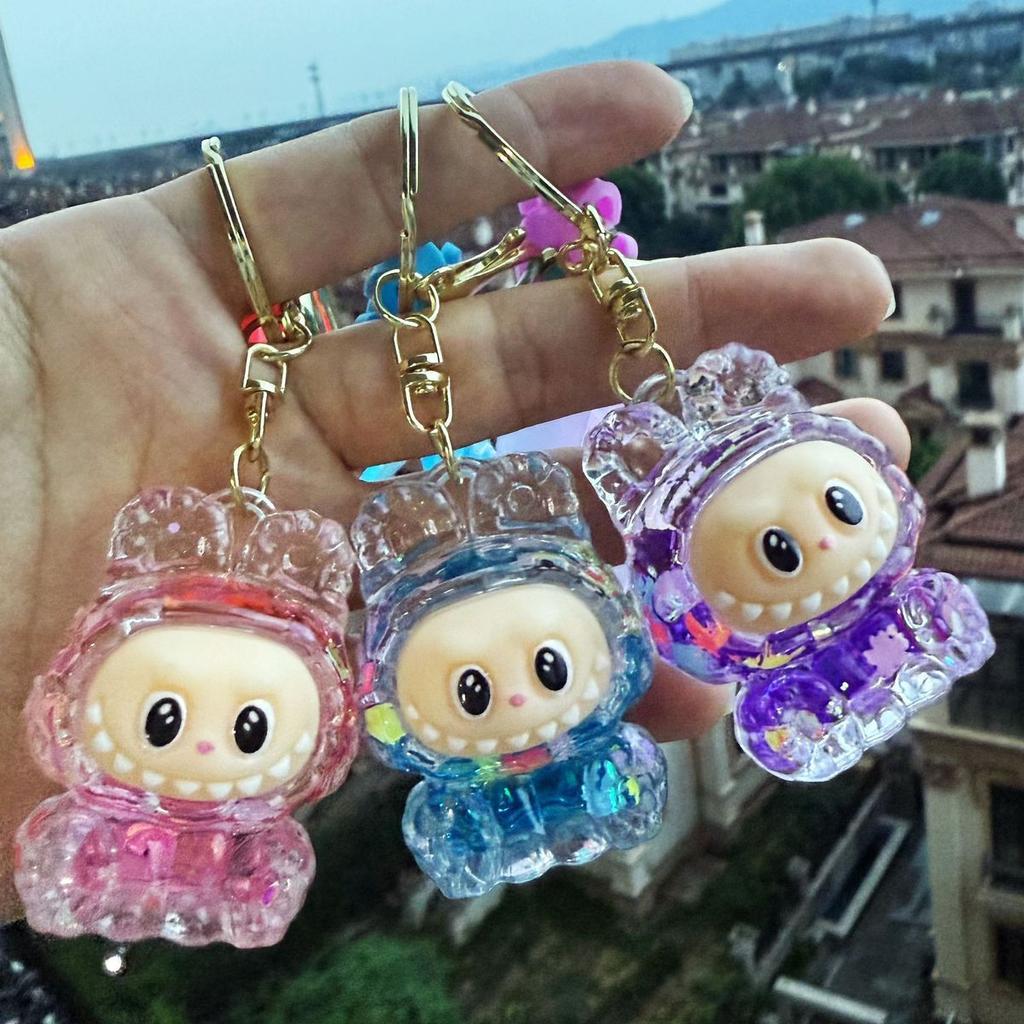 High Looks Labrador Keychain Bag Oil Hanging Decoration Figurine Backpack Quicksand Cartoon Pendant Gift Keychain