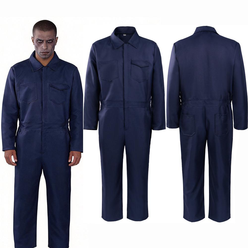 Halloween Grim Reaper Costume Workwear Jumpsuit For Horror Movie Villain Men's Overalls Halloween Thriller-themed Party Bodysuit