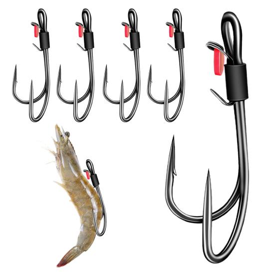 5/10 шт двойной рыболовный крючок прочный держатель для живой наживки для креветок крючок с зазубринами рыболовный крючок для пресноводной соленой воды рыболовные принадлежности