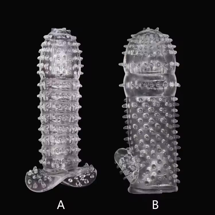High Quality Crystal Sleeves Extended Pleasure Spike Reusable Condom Adult Sex Toys Men Stimulation Penis Large Penis Sleeve