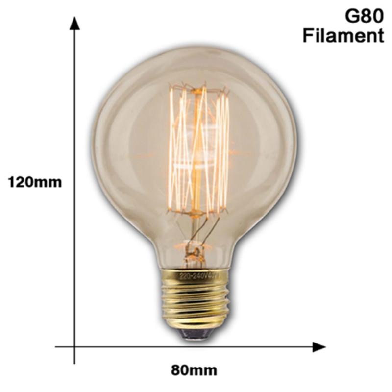 Retro Edison Light Bulb E27 40W 220V A60 ST64 G80 G95 T45 Incandescent Bulb Ampoule Vintage Edison Lamp Filament For Home Decor