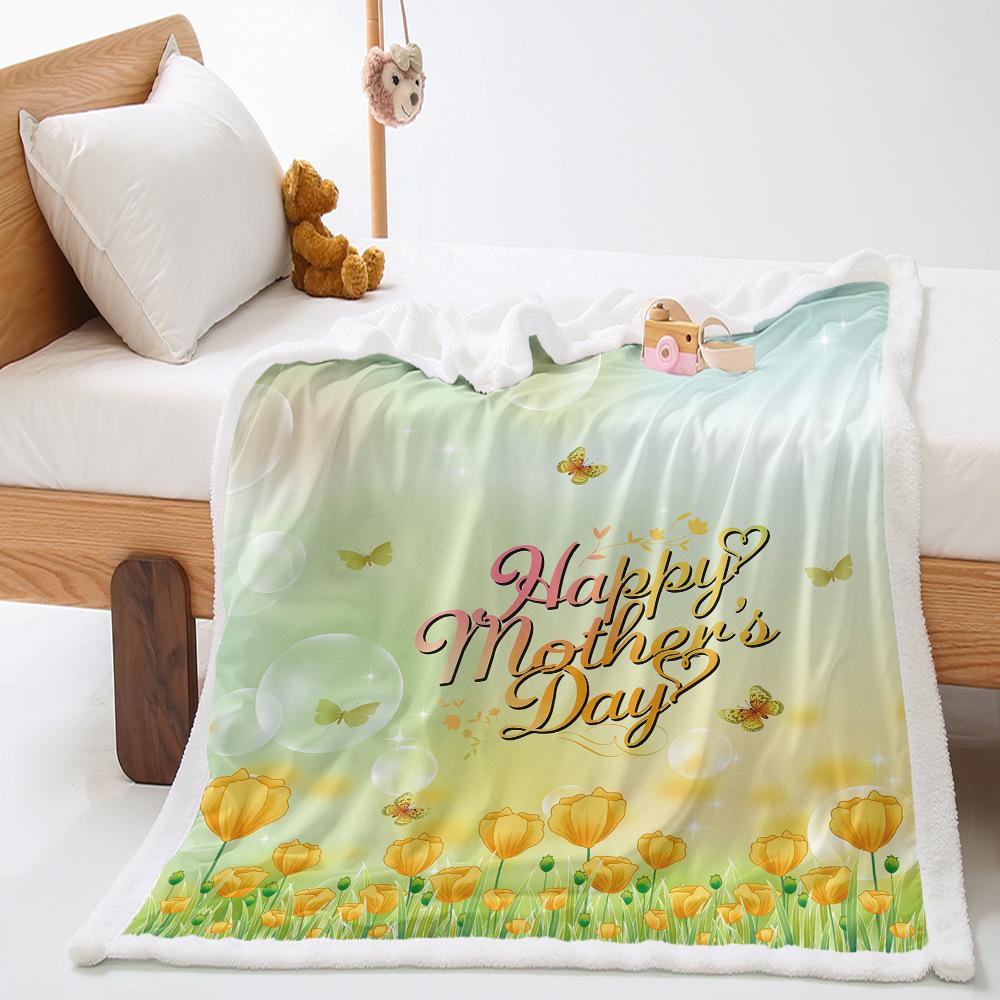 Couple simple painting 2D digital printing thickened lamb wool crystal fleece blanket one piece