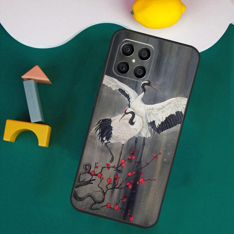 Чехол-книжка Красный журавль для Honor 200 Lite 50 70 90 X9a X8a X8 X9 X8b X9c X9b Honor Magic 5 6 Pro 7 Lite