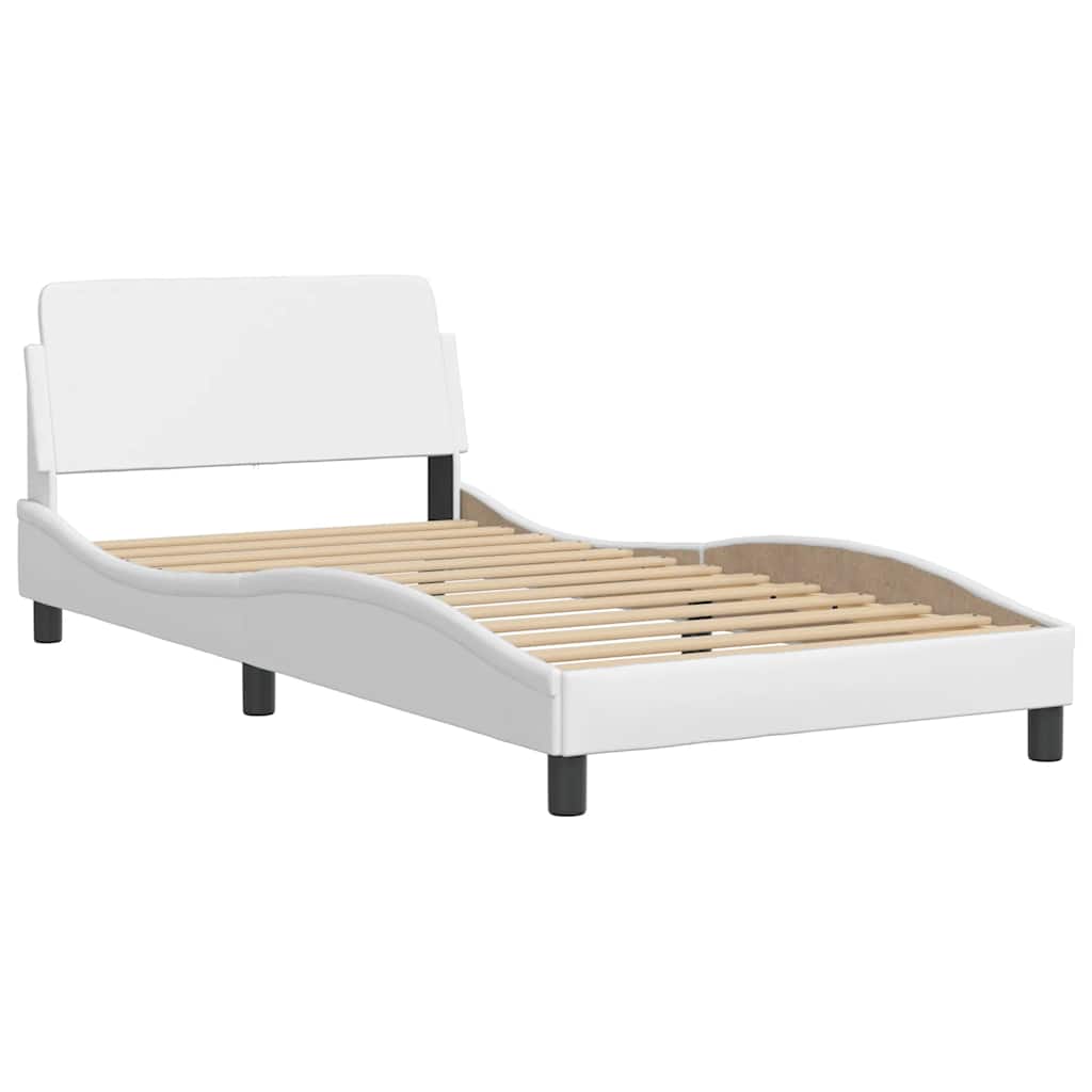 Dover Bed Frame White 100x200 cm Faux Leather