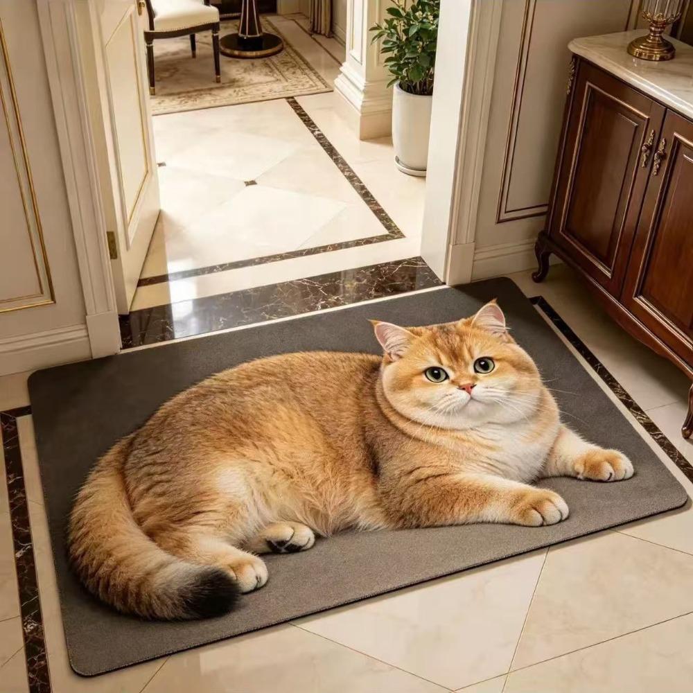 Lifelike Entryway Rug Absorbent Home Floor Mat Durable Diatomite Door Mat Porch