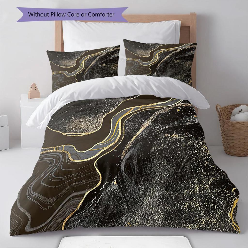 1PC Abstract marble pattern Bedding Quilt Set Quilt Cover Pillowcase Home Decoration Birthday Gift (1 * duvet cover + 2 * pillowcase, without core)