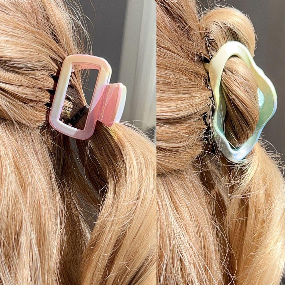 Sweet Gradient Hair Claw Elegant Geometry Shark Clip Mini Hair Crab Clip Hair Accessories