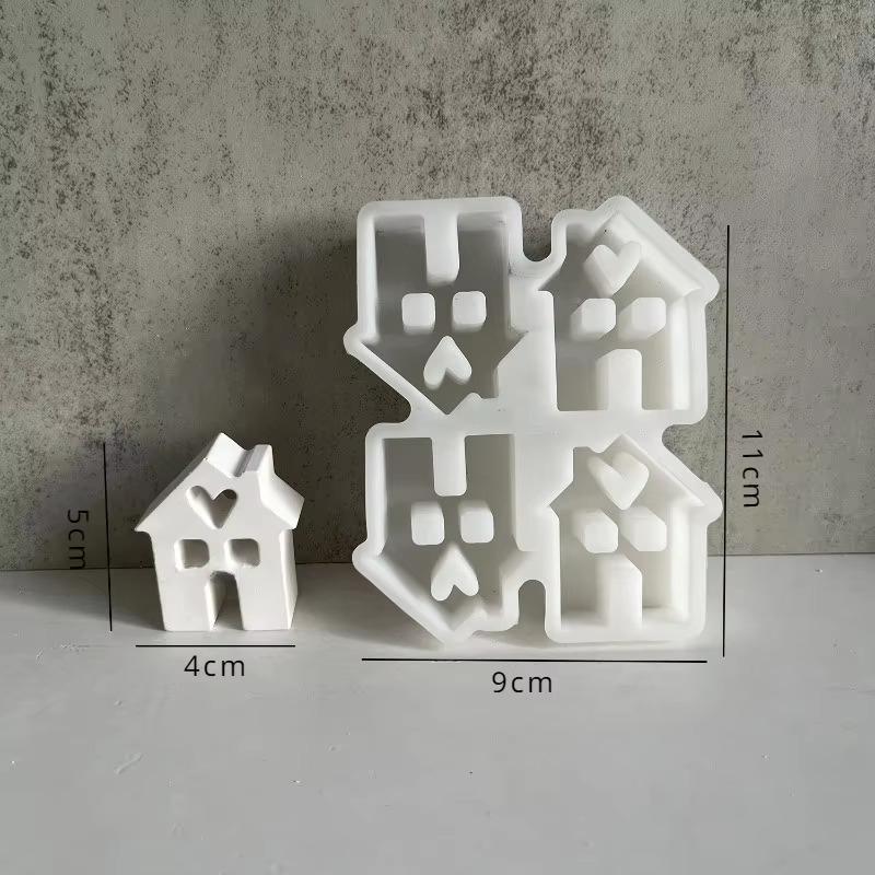 Эпоксидная форма Love House Table Decor 4 Even Chimney Small House Molds DIY Castle Chocolate Silicone Form Cake Decoration Gps