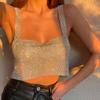 Bling Rhinestones Party Crop Top 2022 Fashion Solid Backless Straps Full Diamonds Sequins Cami Cropped Top for Women