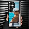 Animal Capybara Cute Plating Phone Case For Samsung Galaxy S24 S25 FE S26 Edge S23 Ultra S22 S21 Plus S20 Anti-Fall Airabag Cove