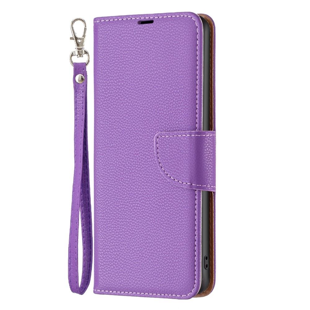 Xiaomi Redmi Note 13 Pro 5G Flip Case, Wallet Litchi Leather, Purple