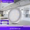 Round LED Cabinet Light, 2.5W, 9-Bead Wardrobe/RV/Display/Bookcase Light, Surface Mounted