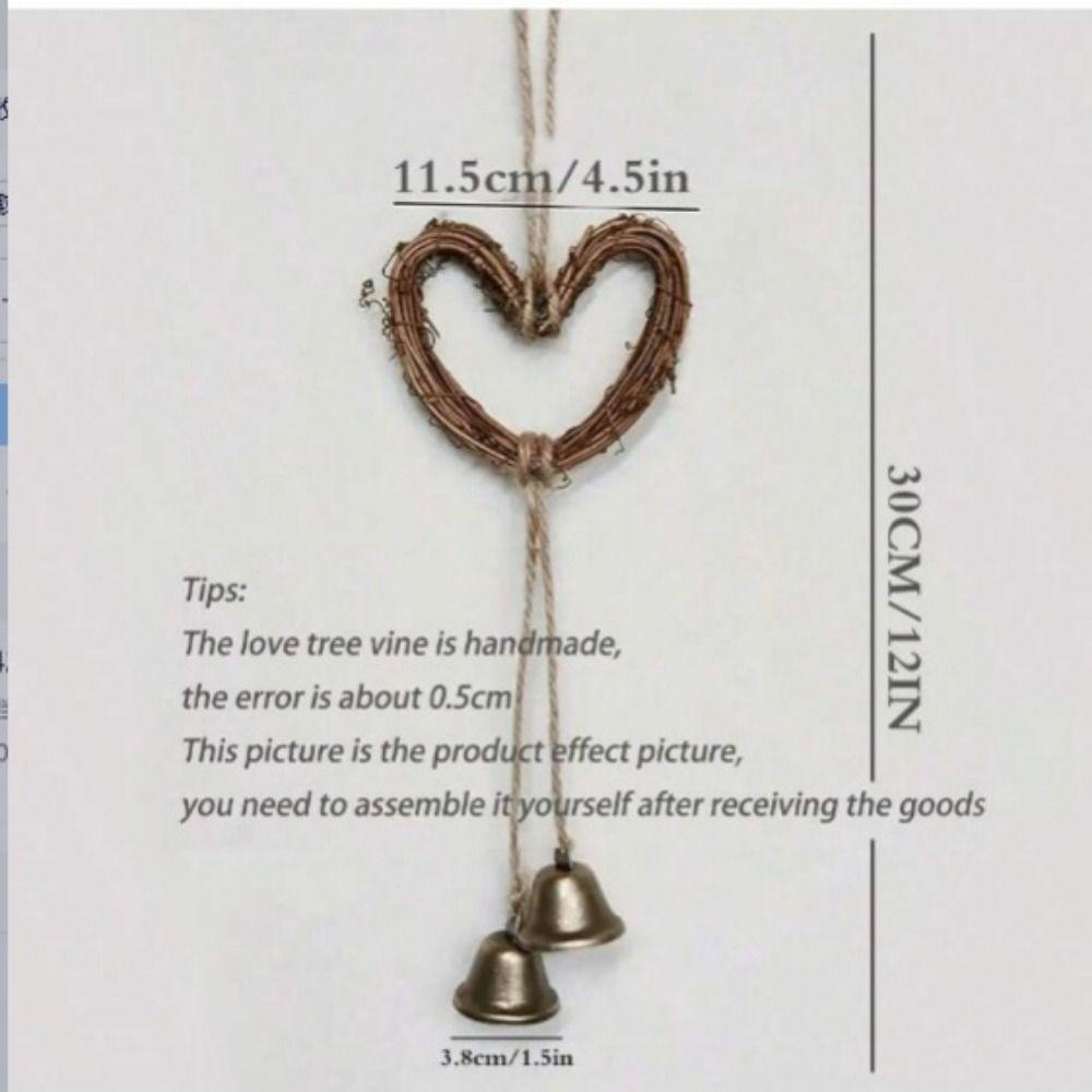 Star Heart Drop Ornament Brown Wind Chime Pendant Creative Christmas Bell Hanging Decoration  Gift