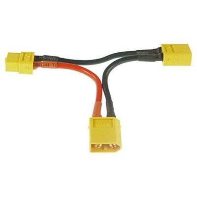 Адаптерный кабель серии XT60 для 2 LiPo аккумуляторов | Повышение напряжения, разъем папа-мама | Для RC моделей, силикон, красный желтый черный, пластик