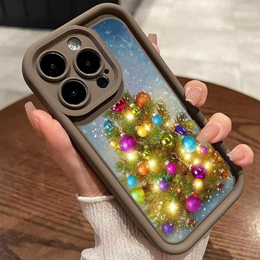 Чехлы для телефонов Ae114 Merry Christmas с изображением рождественской елки для iPhone 16 14 13 11 Pro Max 15 7 8 6s Plus 12 mini XR XS Max Angel Eye Ladder Protective Cover