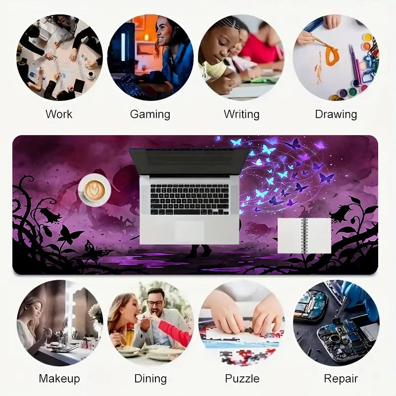 1Pc Fantasy Warrior Journey Gaming Mouse Pad Keyboard Desk Mat Non-slip Rubber Lock Edge Waterproof Computer Mousepad for Office Home Decor S1847