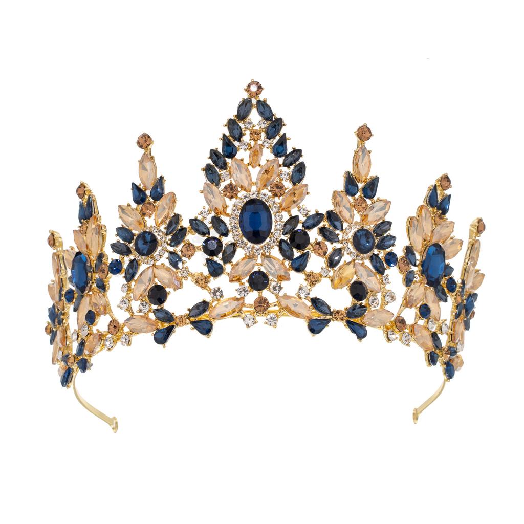 Барокко Европейский и Американский Конкурс Красоты Свадебная Корона Тиара Сплав Кристалл Свадебная Повязка на Голову Аксессуары для Волос Корона